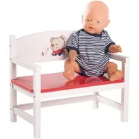roba® Puppenmöbel Teddy College, Puppenbank weiß lackiert, Puppenzubehör