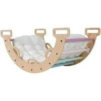 COSTWAY Klettergerüst, Kletterbogen mit weichem Kissen, Kletterdreieck zum Wippen
