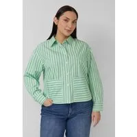 s.Oliver Langarmbluse Bluse Verkürzte Popeline-Bluse im Relaxed Fit