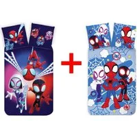 BrandMac Kinderbettwäsche Marvel Spidey Amazing Friends Kinderbettwäsche 100x135cm 2er-Set, Renforcé, 2 teilig