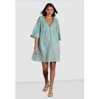 Andijamo-Fashion Minikleid GOLDEN BLOOM Locker fallendes Kleid in ausgestellter A-Linie