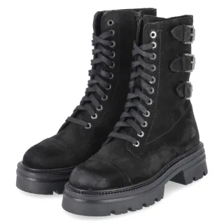 Bullboxer Biker Boots  Schwarz - Gr. 37 -  Textil und Synthetik