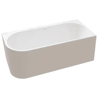 VitrA Geo Badewanne back to wall Ecke rechts 165 x 75 cm mit verdecktem Taupe Matt,65440006027 65440006027