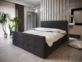 Boxspringbett Bett HUGO -Variante A- 180x200cm Schwarz inkl.Bettkasten