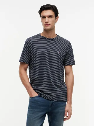 ESS SEASONAL REG FIT STRIPE TEE Desert Sky/Ecru Stripe - Gr. - L