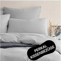 Seralino Kissenbezüge Perkal Kissenbezug (100% Baumwolle) weich angeraut, hautfreundlich, besonders weich & atmungsaktiv, BCI zertifiziert, mit Reißverschluss
