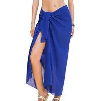 Mutig Sarong Damen Wickelrock, Strandtuch, Chiffon Bikini Cover-Up,Einheitsgröße, Sommer Strandponcho, Leichter Bikini Überwurf für Strand & Urlaub, Bindeband, Beste Übereinstimmung für Bikini, Shorts, Badeanzug usw(110*145cm)