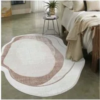 Mazovia Designteppich Modern Unregelmäßig Teppich Weich Teppich für Wohnzimmer Beige Creme, 160 x 220 cm, Fußbodenheizung