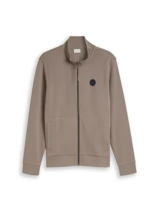 Tom Tailor - Sweatjacke mit Stehkragen driftwood taupe - Gr. - M