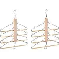 relaxdays Mehrfach-Kleiderbügel Mehrfach Kleiderbügel, (2er Pack, 2-tlg), 2er Pack