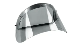 Scheibe für Klappvisier DIN Helm | Polycarbonat | mit Befestigungs-Ösen für das Klappviergestell (F103)