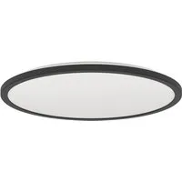 EGLO Deckenleuchte Rovito Deckenlampe, Deckenbeleuchtung, Badlampe, Kunststoff, IP44, mehrere Helligkeitsstufen, LED fest integriert, Neutralweiß, Kaltweiß, Warmweiß, Wand-/Deckenleuchte - H3,2 x Ø50 cm - schwarz - 16,8W inkl.