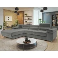 MIRJAN24 Ecksofa Torezio Mini, mit Bettkasten und Schlaffunktion, Einstellbare Kopfstützen, 280x170x70-90 cm
