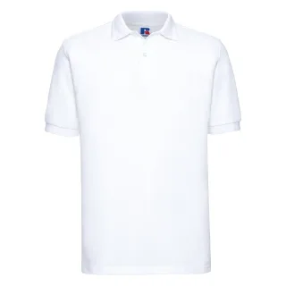 Russell Mens Ripple Kragen & Manschette Kurzarm-Poloshirt (Weiß)
