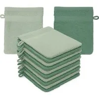 Betz Waschhandschuh 10 Stück Waschhandschuhe Premium 16x21 cm Farbe heugrün - tannengrün, (10-St)