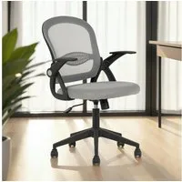 IDIMEX Drehstuhl EREN, Ergonomischer Bürostuhl mit Netzrücken und Armlehnen grau