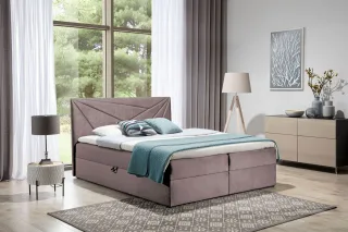 Boxspringbett Schlafzimmerbett CARLITA 180x200cm Altrosa