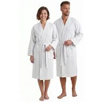 NYVI Bademantel Bademantel NYVISpa Waffelpique Baumwolle Unisex für Damen & Herren, Waffelpiqué, Schalkragen, Luftig Leicht Atmungsaktiv - perfekt für Sommer - für Männer & Frauen