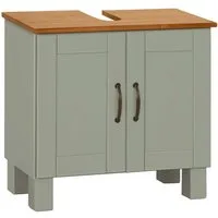 Home affaire Waschbeckenunterschrank Rodby FSC®-zertifiziertes Massivholz, Griffe Metall, Breite 60cm, Höhe 55cm
