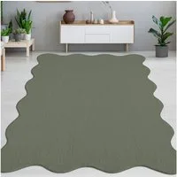 Carpetia Teppich Design Teppich forest grün sanft moderne Wellenform, rechteckig, Höhe: 19 mm
