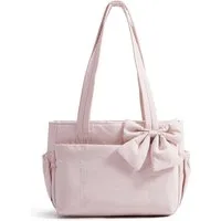 nsihing Umhängetasche Damen Schultertasche mit Schleife,große Tragetasche,30x10x25cm, Mit Laptopfach und Reißverschluss für Schule Arbeit Reisen