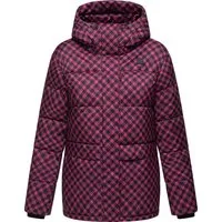 Ragwear Steppjacke Wikesh Print Wasserdichte Damen Winterjacke mit Hahnentritt-Muster