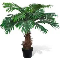 Kunstpflanze, vidaXL, Naturgetreue Künstliche Cycus-Palme mit Topf 80 cm