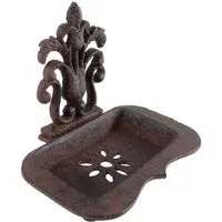 degawo Seifenschale Nostalgische Seifenschale aus Gusseisen im Landhausstil – antik-braun, 1 x Seifenschale