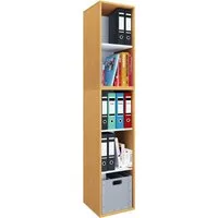 VCM Standregal Holz Büro Regal Bücher Ordner Aktenregal Lona l 5f, 1-tlg., VCM Büroregal Lona 183x35x37 cm Holzwerkstoff