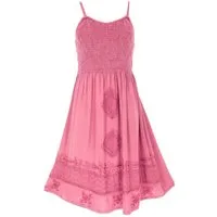 Guru-Shop Midikleid Besticktes Boho Sommerkleid, indisches Hippie.. alternative Bekleidung