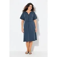 Ulla Popken Jerseykleid Jerseykleid A-Linie Tunika-Ausschnitt Halbarm