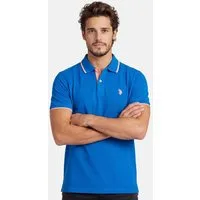 U.S. Polo Assn. Poloshirt USTristaan Klassisches Shirt mit Knopfleiste und Logostickerei Herren Piqué aus Baumwolle mit Kontraststreifen
