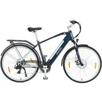 smartEC E-Bike Trekkingrad E-Trekkingrad Trek-28H E-Bike 28 Zoll Blau, 7 Gang Shimano Tourney Schaltwerk, Kettenschaltung, Hinterrad-Nabenmotor, 468.00 Wh, (1 Paket, 6 tlg., Akku mit Ladegerät), Unterstützung 25 km/h Scheibenbremse 90km Reichweite An