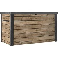 Keter Gartenbox "Ontario" 870L in Holzoptik 147x83x86 cm mit Gasdruckfedern