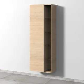 Sanipa 3way Stauraumschrank mit 1 Tür und offenen Fächern, Eiche-Nordic SM18048