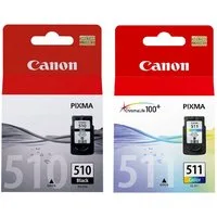 Canon 2er Set Original Canon PG-510 Black (2970B001) + CL-511 Color (2972B00 Tintenpatrone