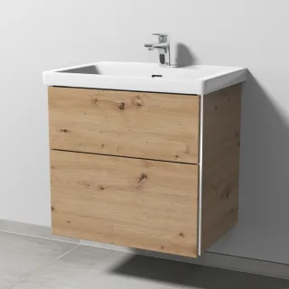 Sanipa 3way Waschtischunterbau zu Villeroy & Boch Subway 3.0 Waschtisch mit 2 Auszügen, Eiche Natura BR84785