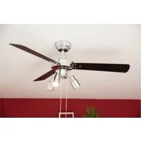 AireRyder Deckenventilator Deckenventilator Cyrus Chrom mit Licht & Zugketten, Mit Zugschnur