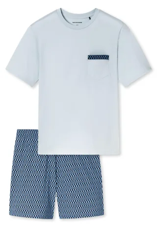 SCHIESSER - Schlafanzug kurz hellblau - Gr. - 50