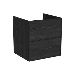 VitrA New Metropole Edge Waschtischunterschrank mit 2 Vollauszügen 58 x 52 x 60 cm Schwarz,67391 67391