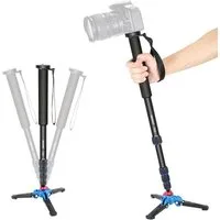 Neewer T222 Ausziehbares Einbeinstativ, Abnehmbarer und Faltbarer Halterung Einbeinstativ (höhenverstellbar von 52 bis 168 cm, 5kg Tragkraft, für DSLR-Kameras)