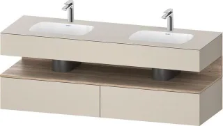 Duravit Qatego Einbauwaschtisch mit Konsolenwaschtischunterbau Taupe Supermatt 1600x550x600 mm - QA4 QA4797055830000