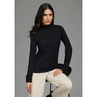 Laura Scott Langarmshirt aus elastischer Viskosemischung, figurumspielende Passform, unifarben