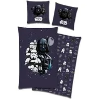Familando Kinderbettwäsche Star Wars "Darth Vader" 135x200cm 80x80cm 100% Baumwolle, Renforcé, 2 teilig, mit Reißverschluss