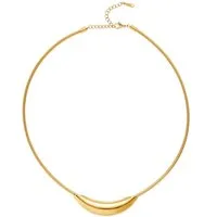 LASCANA Schlangenkette Halskette mit Röhrchen Anhänger, Hochwertiges Collier mit Goldbeschichtung