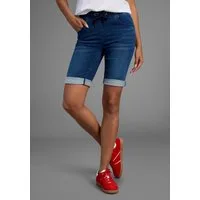 Arizona Jogg-Jeansbermudas hohe Leibhöhe, krempelbare Beinabschlüsse, Used-Look