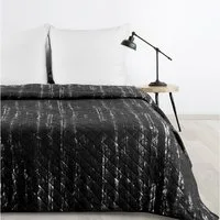 Design91 Tagesdecke Microfaser Decke Steppdecke Überwurf Gesteppte Karomuster, mit silbernem, dekorativem Muster