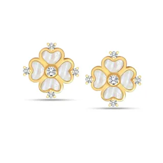 Damen Kleeblattblumen Ohrringe aus 925 Sterling Silber BIPE002