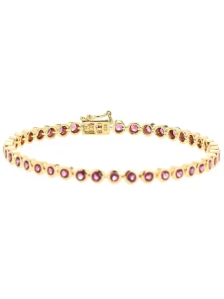 Vira Jewels Armband 925-Sterling Silber vergoldet Glänzend Rhodolith