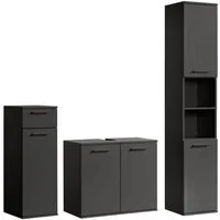 mokebo Badmöbel-Set Der Steuermann, (3-teilig), Made in Germany, Badezimmerschrank, Badschrank, Set in Anthrazit